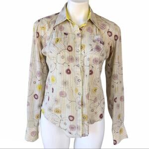 Wrangler Twenty X western blouse floral design snap closure size small